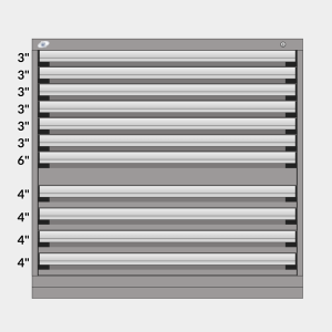 CAB482746 Cabinet robuste R heavy-duty industrial storage rangement industriel clearance liquidation promotion coffre outils Pedlex Rousseau 11 tiroirs